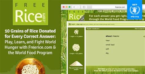 Free Rice Game World Food Program