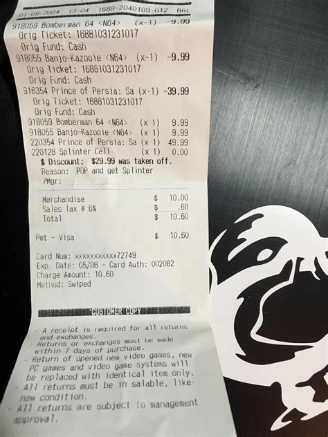 Gamestop Return New Game Without Receipt