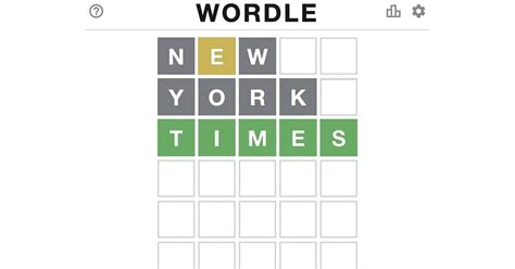 New York Times Wordle Game For Today