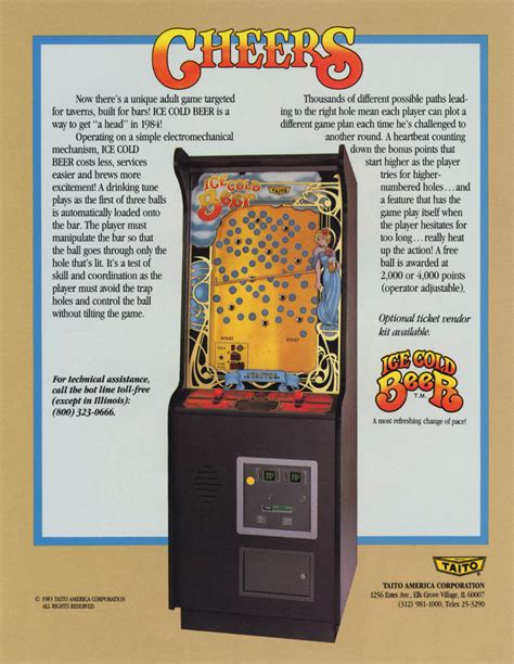 Taito Ice Cold Beer Arcade Game For Sale