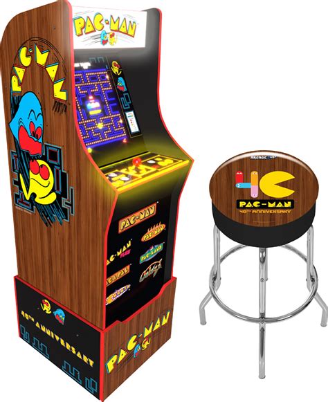 Pac Man 40Th Anniversary Arcade Game With Stool