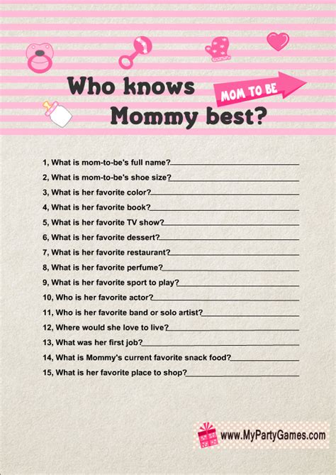Who Knows Mommy The Best Game