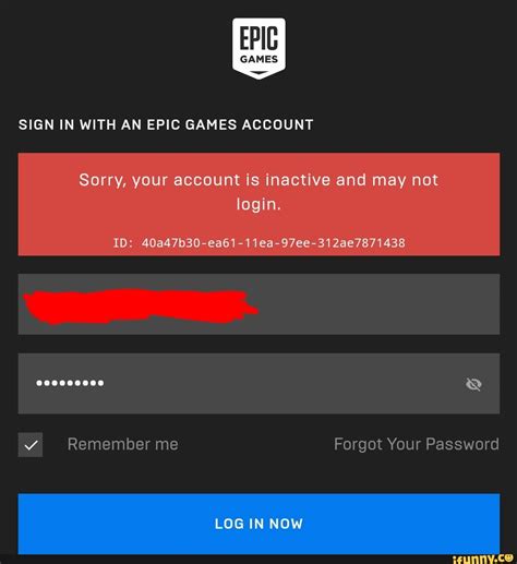 Epic Games Sorry Your Account Is Inactive